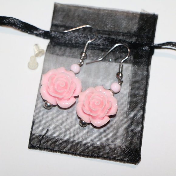 Rose Dangle Earrings - Picture 4 of 5